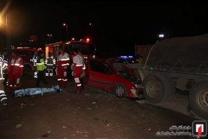 مرگ دلخراش زن جوانی در حادثه ی رانندگی