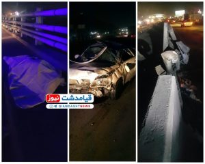 جان باختن یک نفر در حادثه برخورد خودرو با نیوجرسی در جاده خاوران / راهداری مقصر اعلام شد
