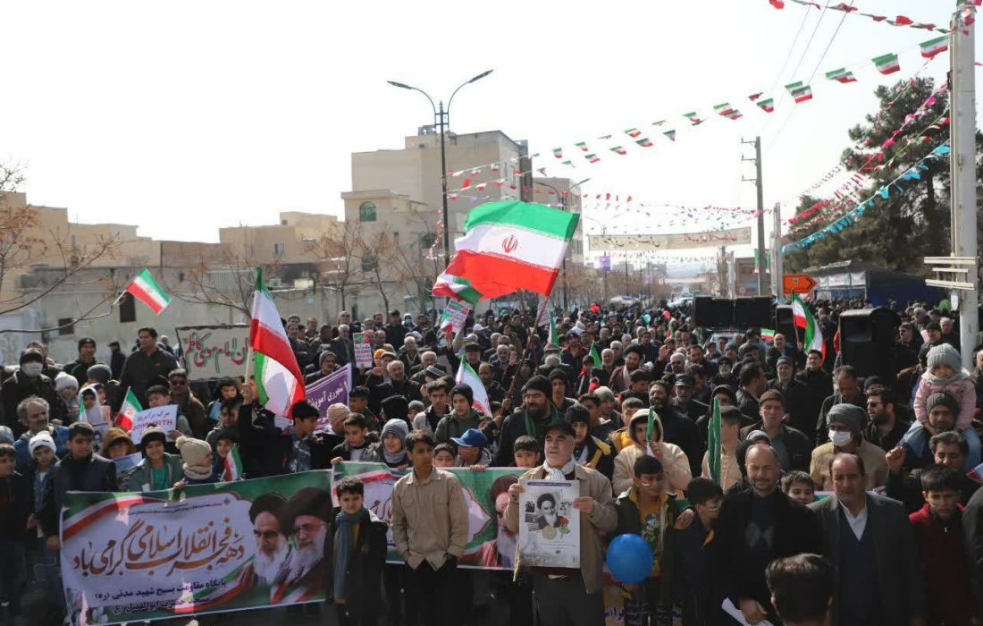 حضور پرشور مردم قیامدشت و بخش خاوران در راهپیمایی ۲۲ بهمن