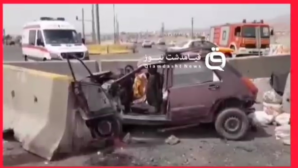 تصادف مرگبار در جاده خاوران / دو سرنشین در دم جان باختند+ فیلم