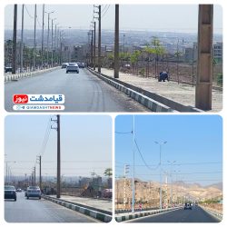 نصب روشنایی جاده قیامدشت به چهلقز (بلوار شهید رئیسی) و آغاز کف‌سازی پیاده‌روها