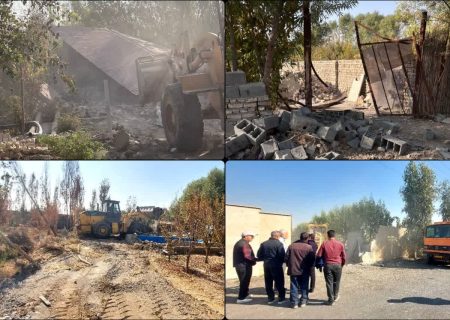 تخریب ساخت‌وسازهای غیرمجاز در روستای قاسم‌آباد بخش خاوران با دستور قضایی