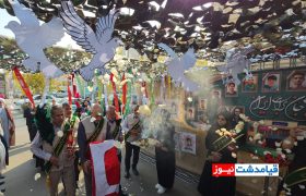 نسیم کربلا در قیامدشت وزید؛ پرچم امام حسین‌(ع) مهمان دل‌های عاشقان شد + فیلم